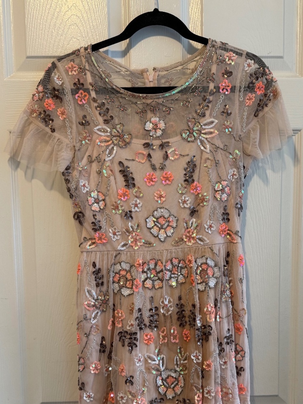 GIANNI BINI Penny Round Floral Beaded Dress